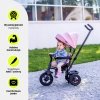 Rowerek trójkołowy dla dzieci 1-4 lata - TOBI FREY - kolor różowy - obracany - wiecznie pompowane koła + pchacz